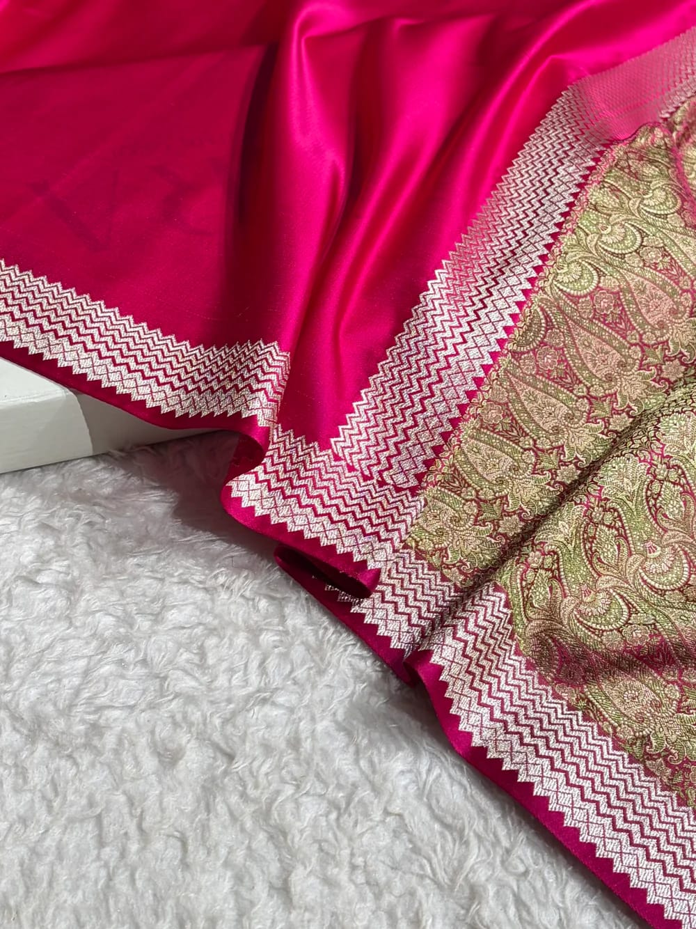 Celeb inspired saree with raw silk work blouse