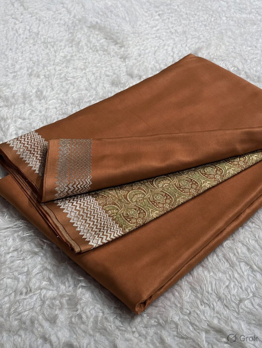 Celeb inspired saree with raw silk work blouse