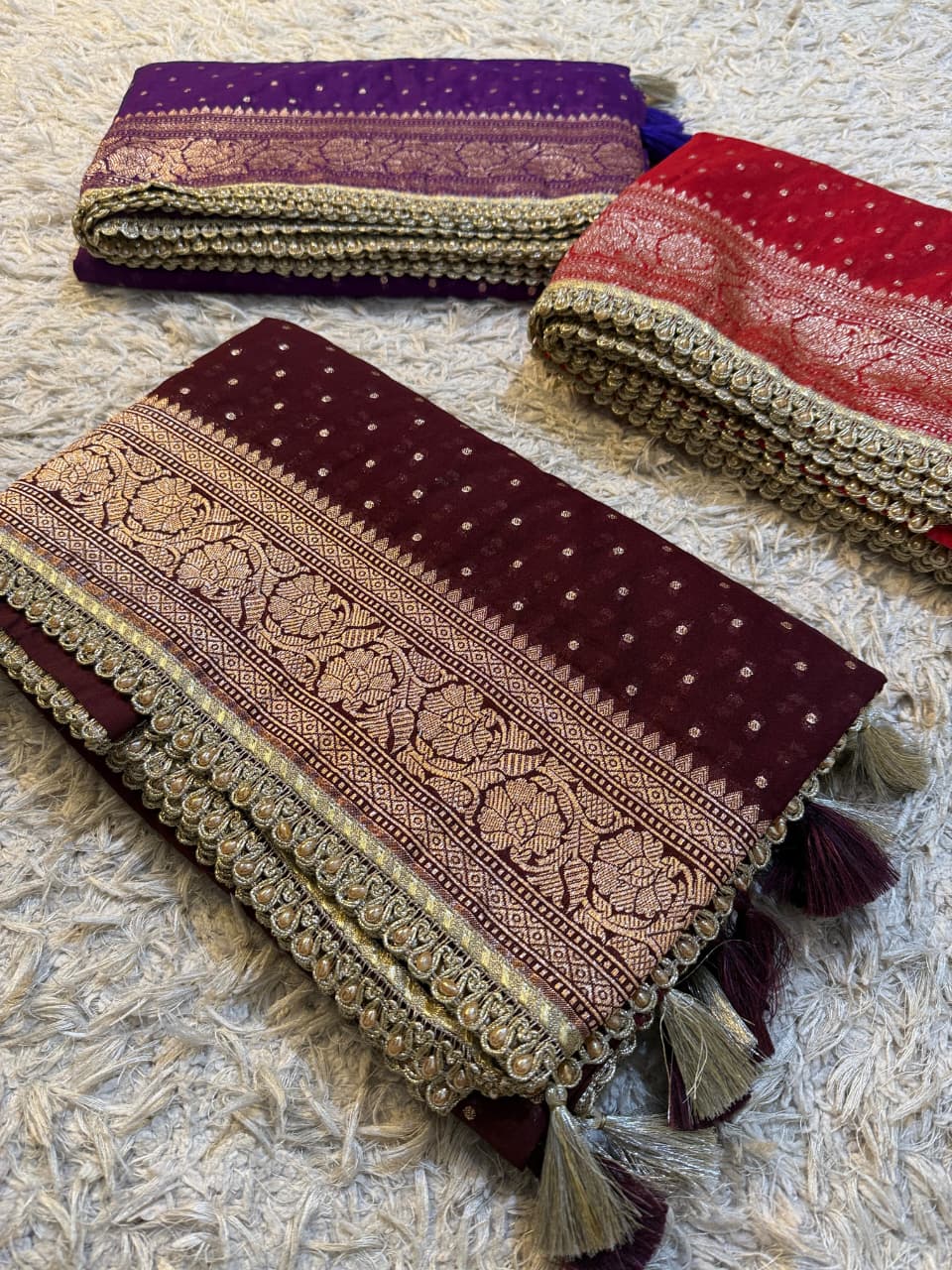Banarsi khaddi katan georgette saree