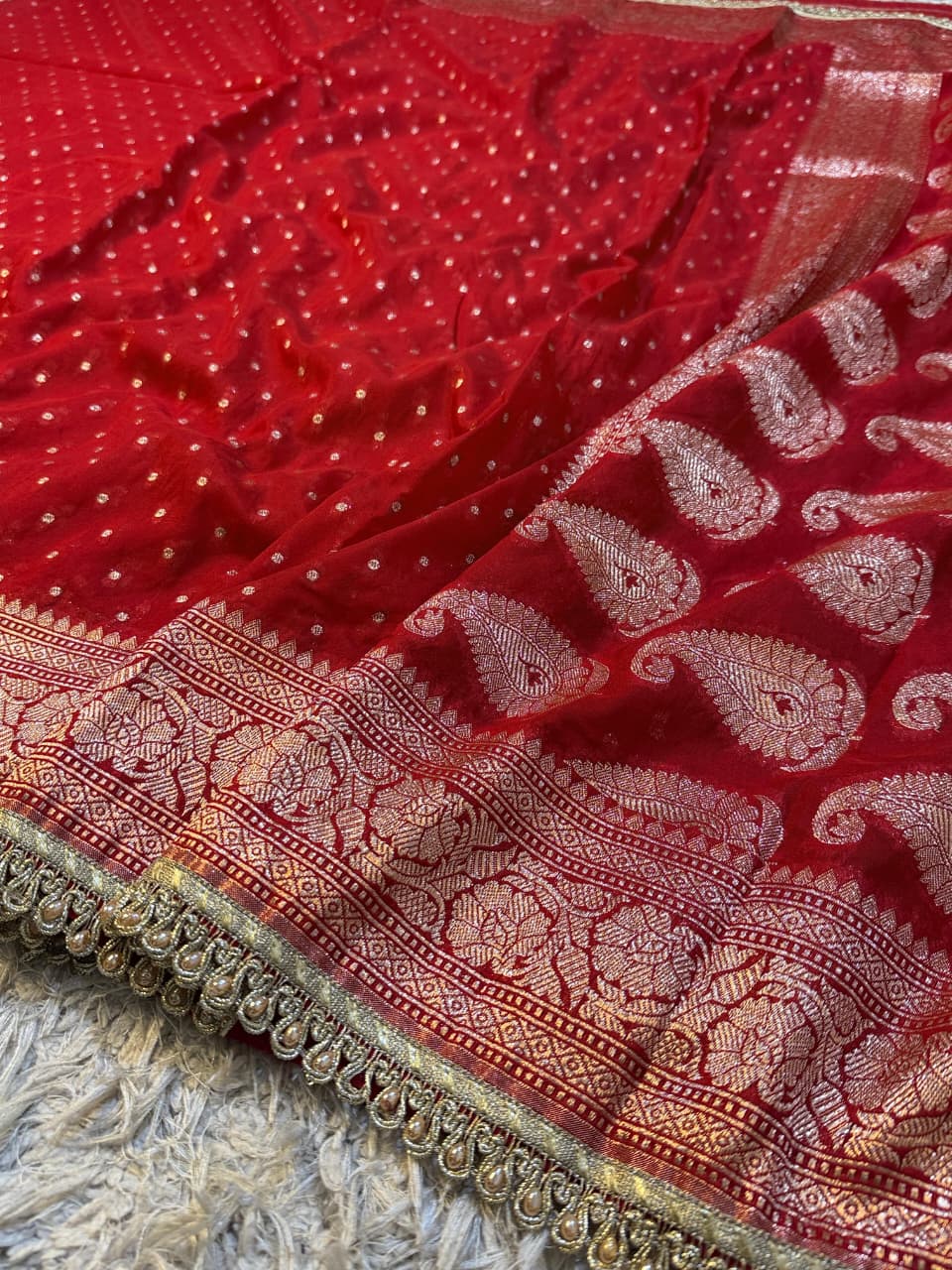 Banarsi khaddi katan georgette saree