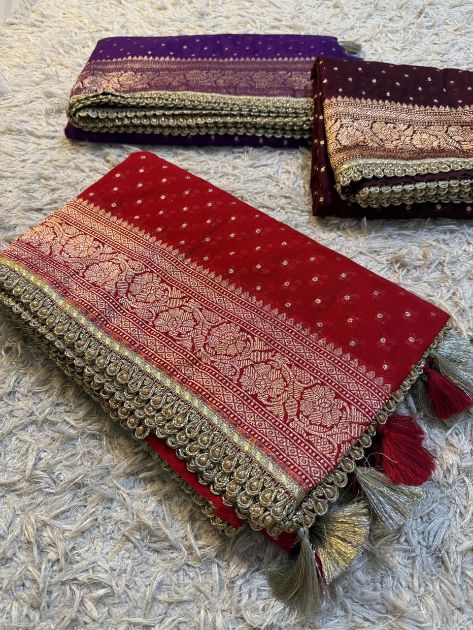 Banarsi khaddi katan georgette saree