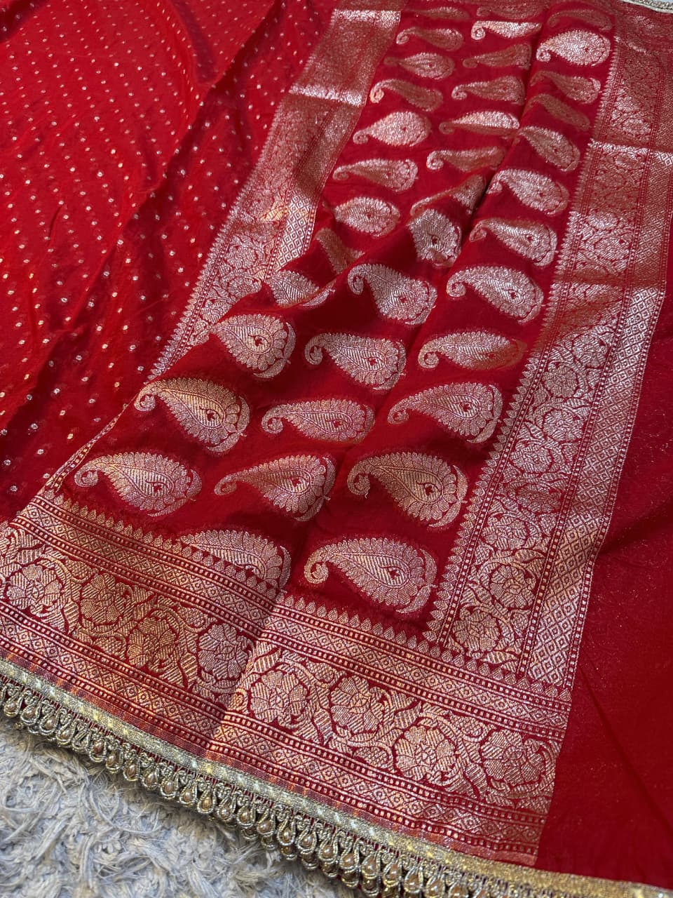 Banarsi khaddi katan georgette saree