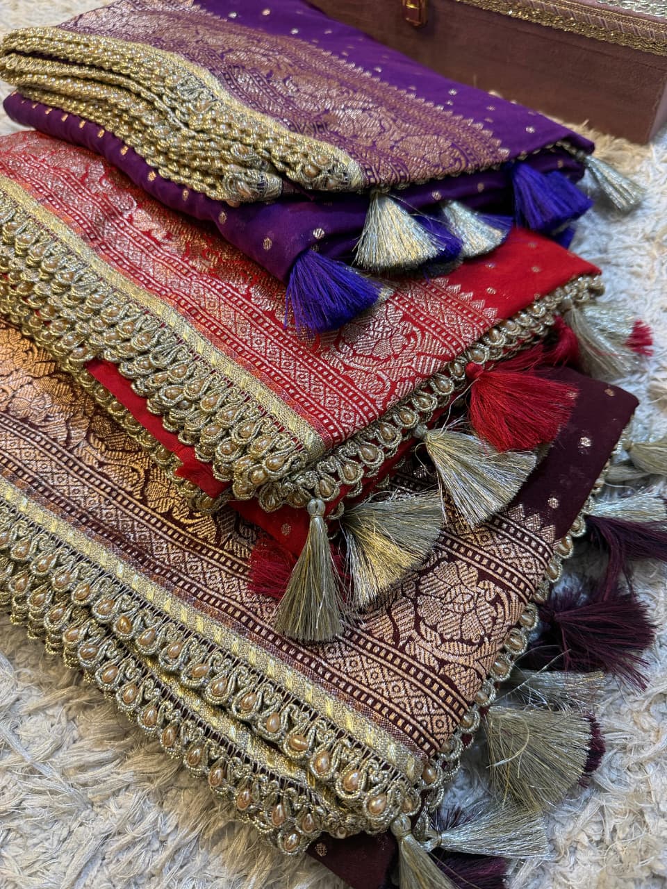 Banarsi khaddi katan georgette saree
