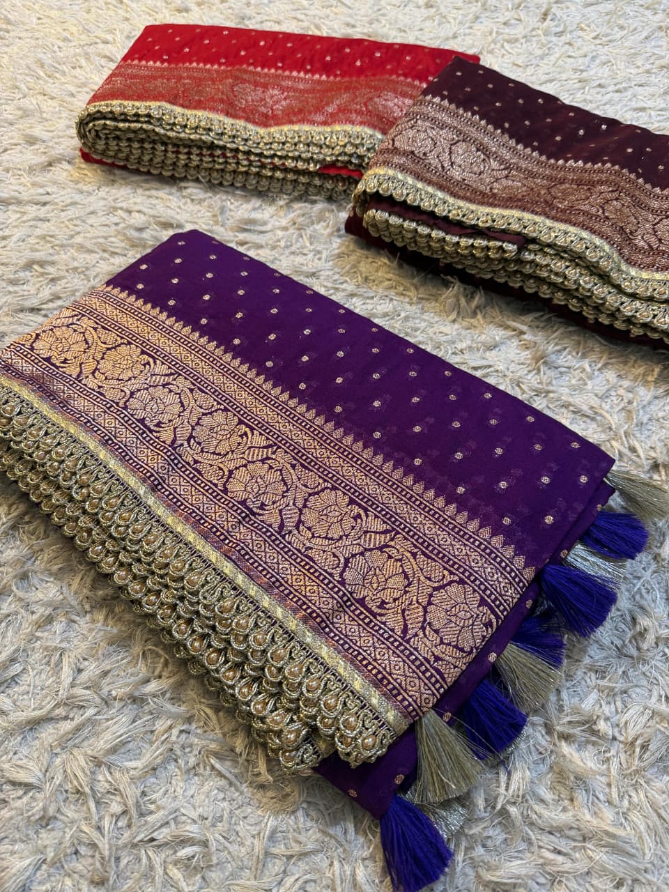 Banarsi khaddi katan georgette saree