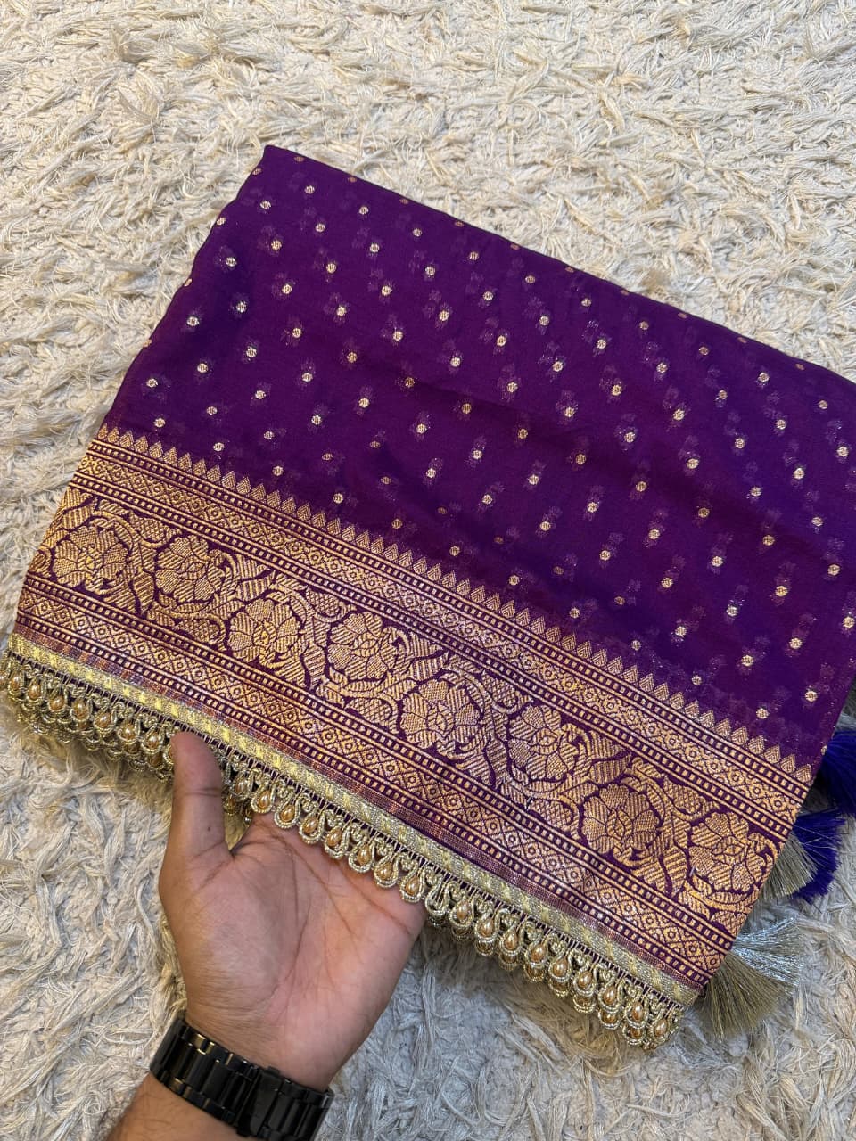 Banarsi khaddi katan georgette saree