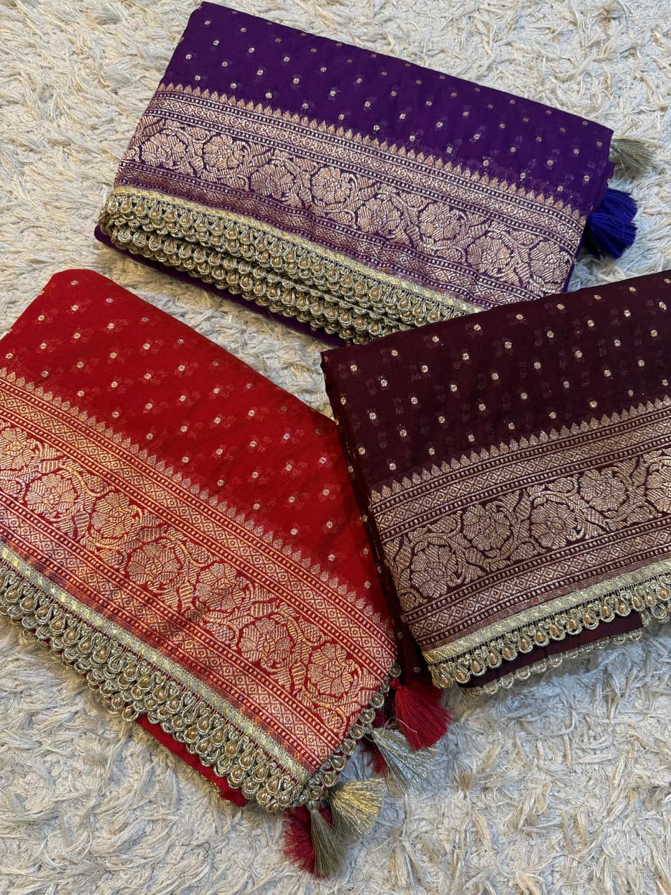 Banarsi khaddi katan georgette saree