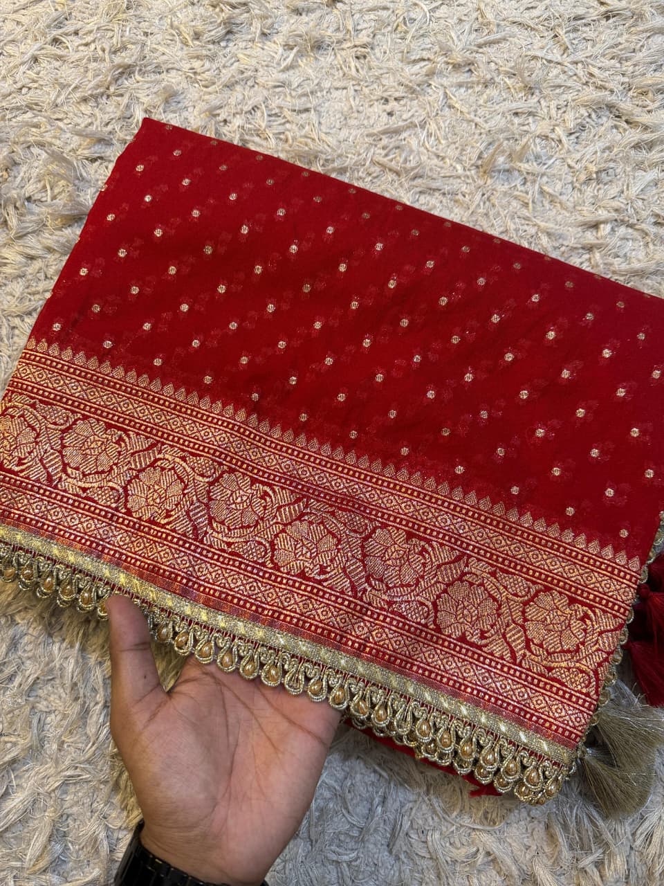 Banarsi khaddi katan georgette saree