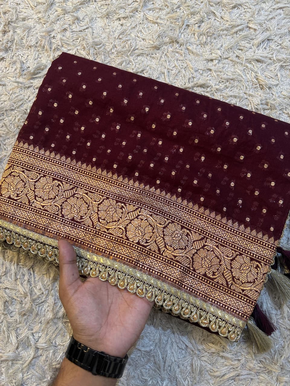 Banarsi khaddi katan georgette saree