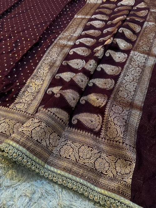 Banarsi khaddi katan georgette saree