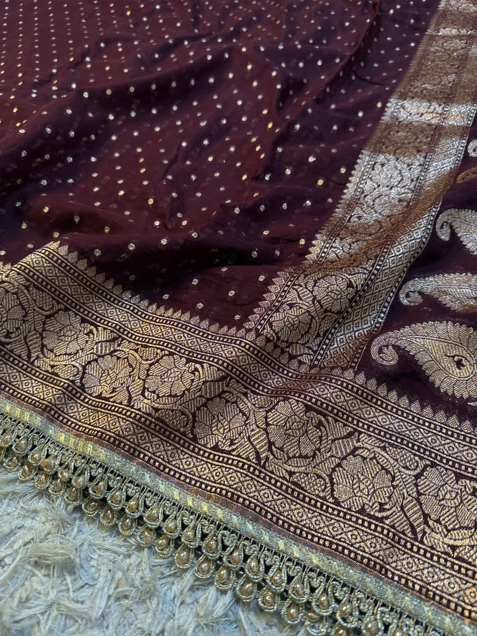 Banarsi khaddi katan georgette saree