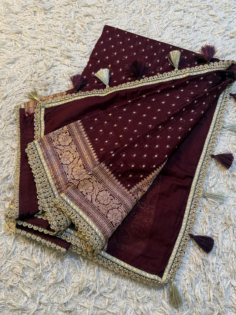 Banarsi khaddi katan georgette saree