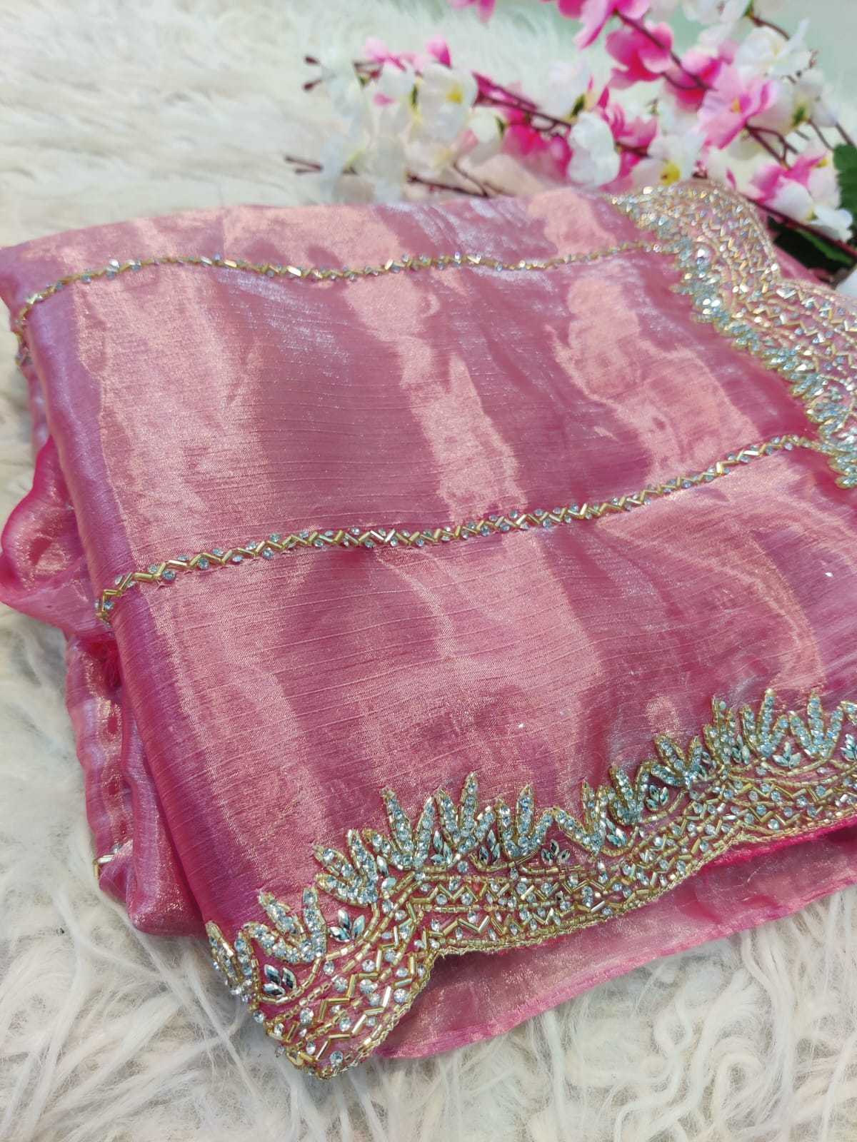 Soft Organza Handwork Saree