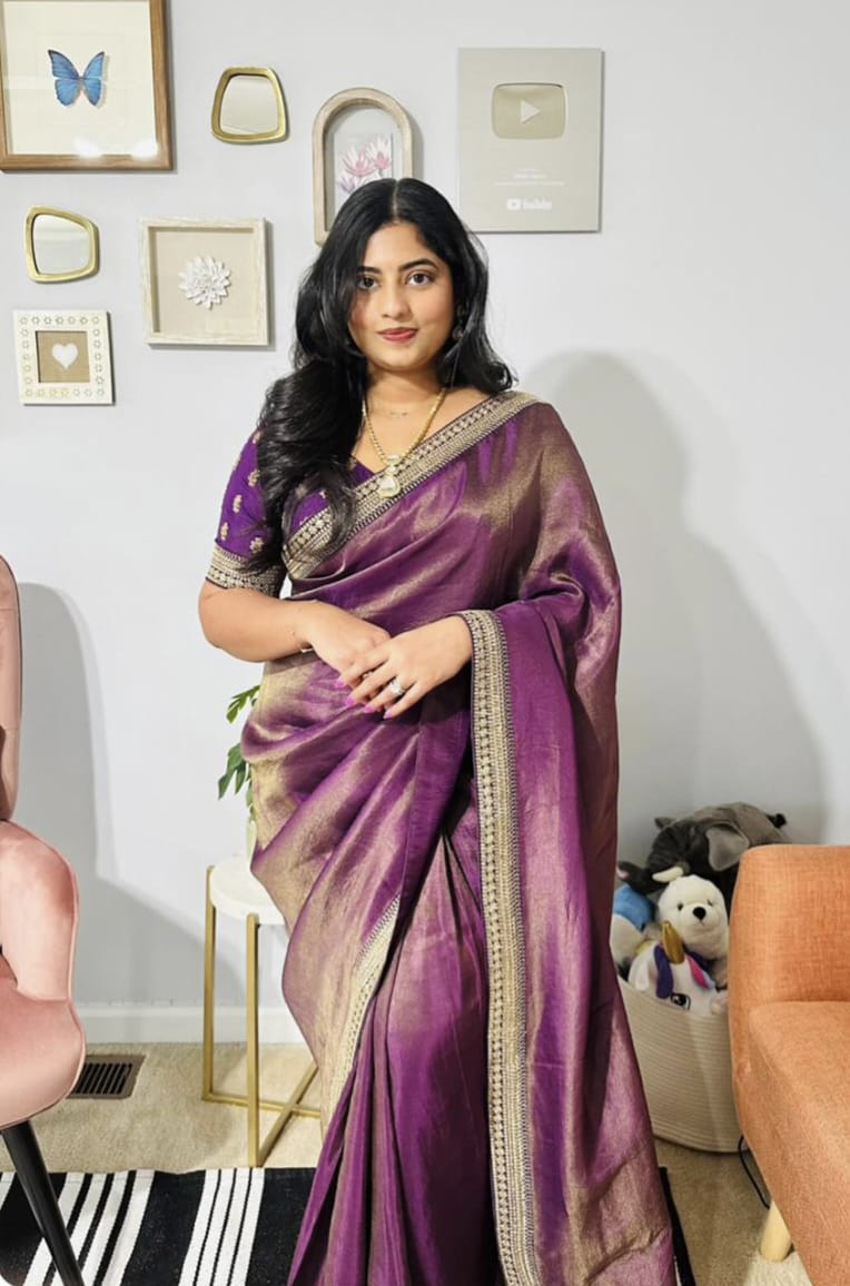 Pure Soft Tissue Zari Saree