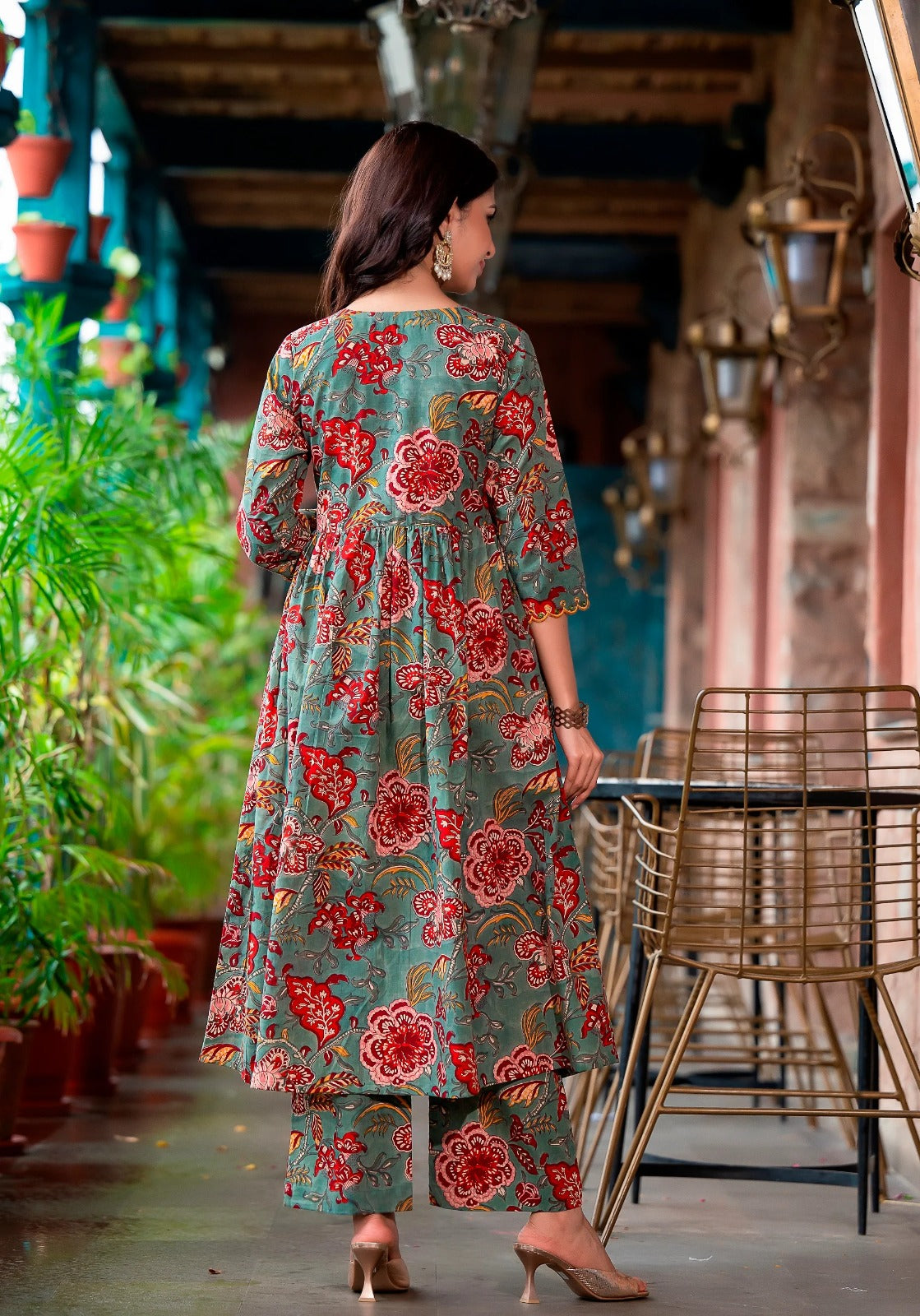 Floral print Cotton Kurti set