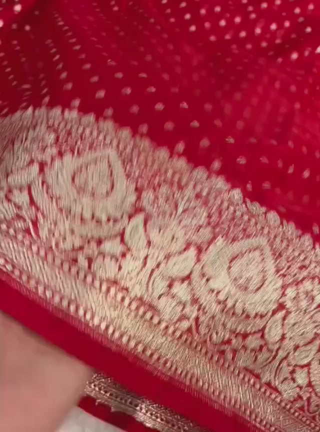 Banarasi Khaddi Katan Georgette Soft Silk Saree