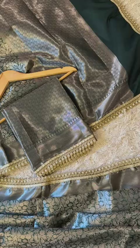 Exclusive Waskat Banarasi Brocade Katan Silk Saree ✨