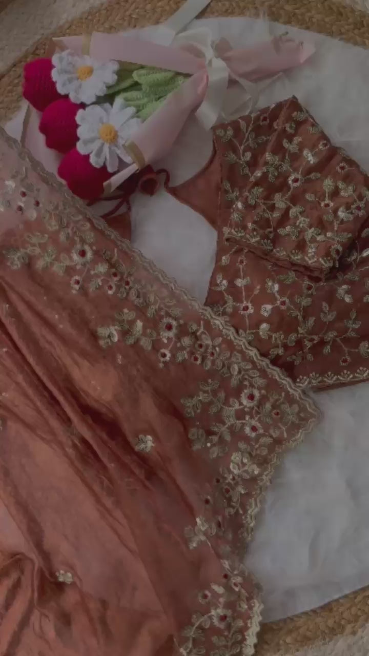 Soft Fendy Chiffon Saree With Heavy Embroidery Sequins And Thread Work