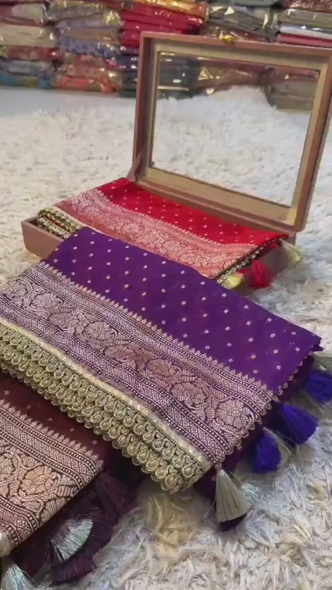 Banarsi khaddi katan georgette saree