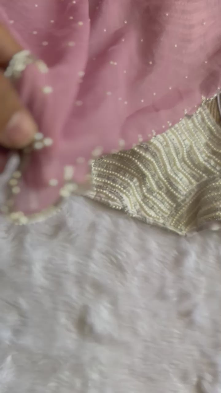 Crush Silk Saree with Pearl Blouse