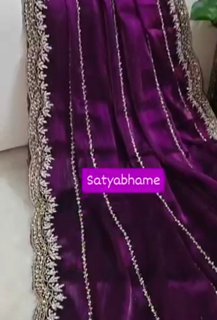 Soft Organza Handwork Saree