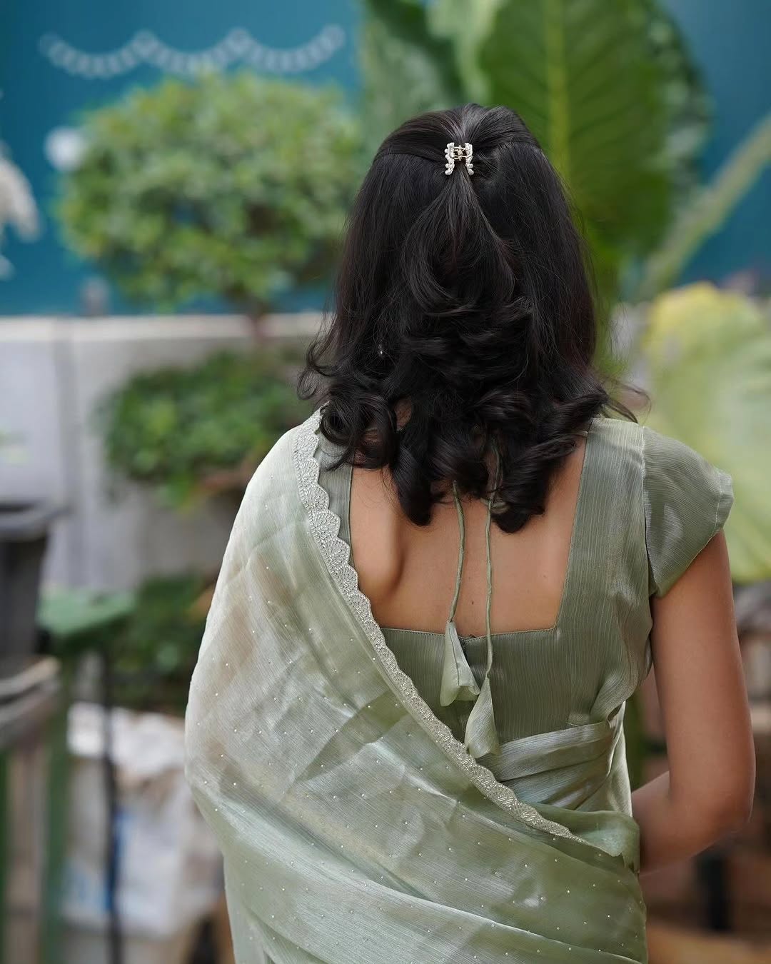 Pista Green Burberry Silk Saree ✨
