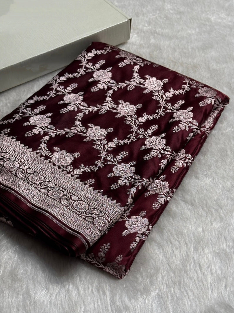 Pure Banarasi Mashru Silk Saree ✨