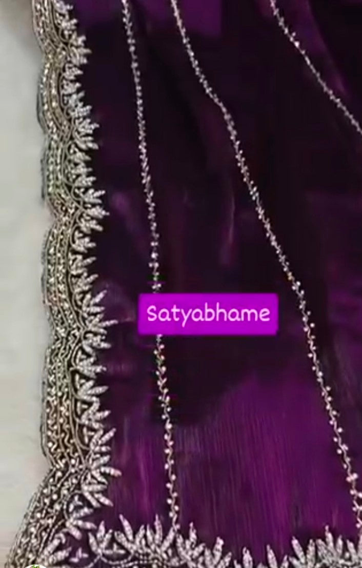 Soft Organza Handwork Saree