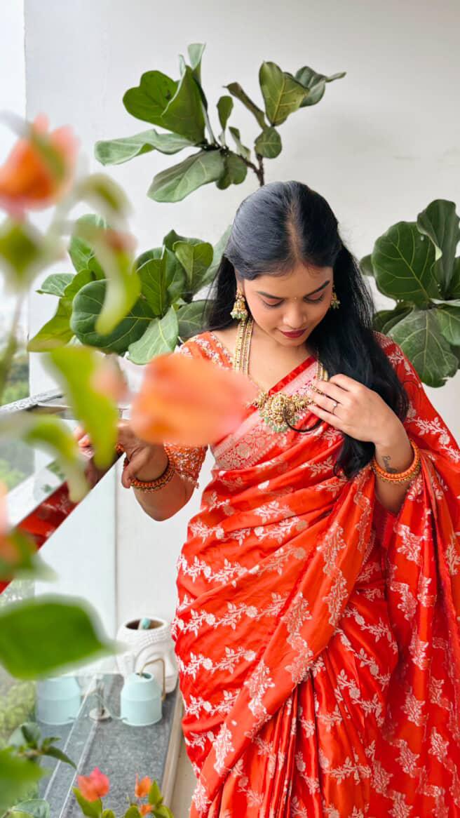 Pure Banarasi Mashru Silk Handloom Saree ✨