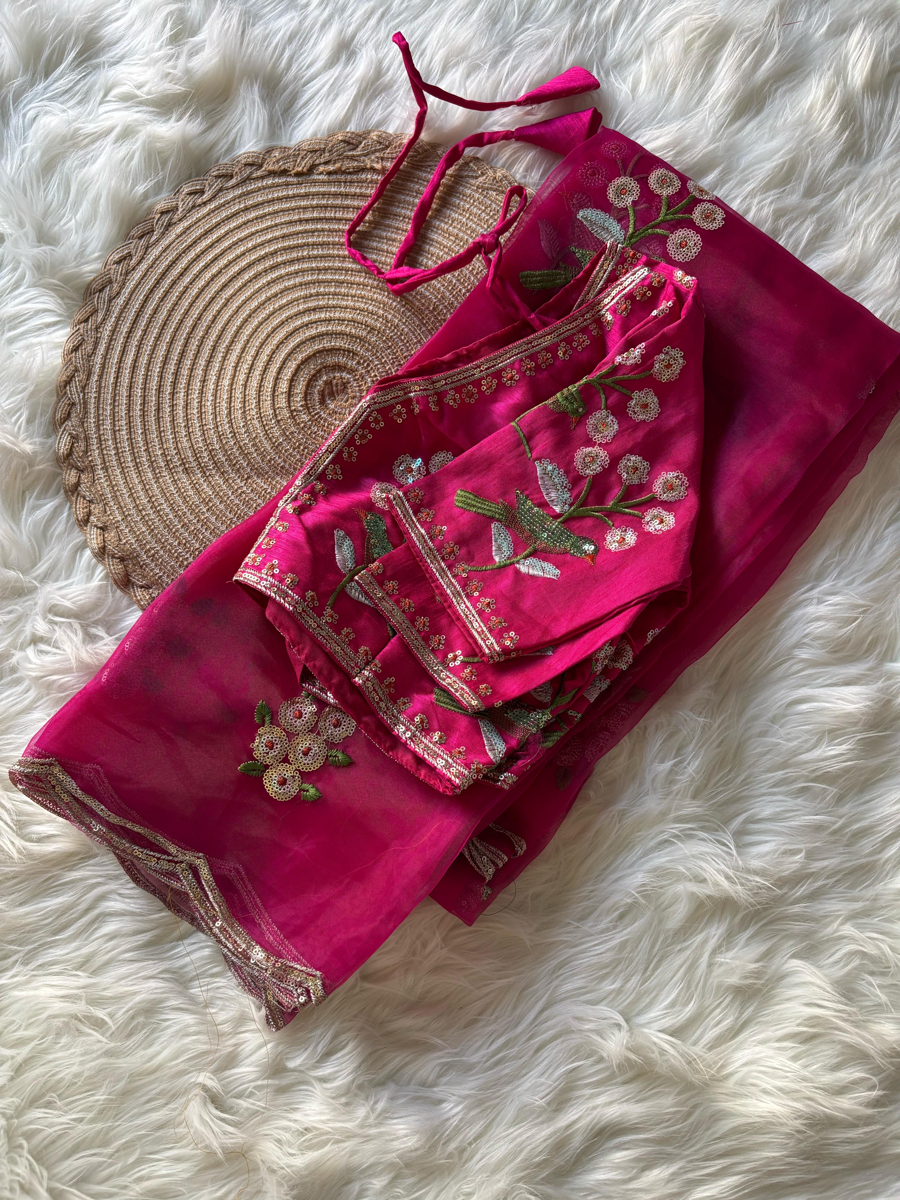 Pure Soft Organza Designer saree ✨