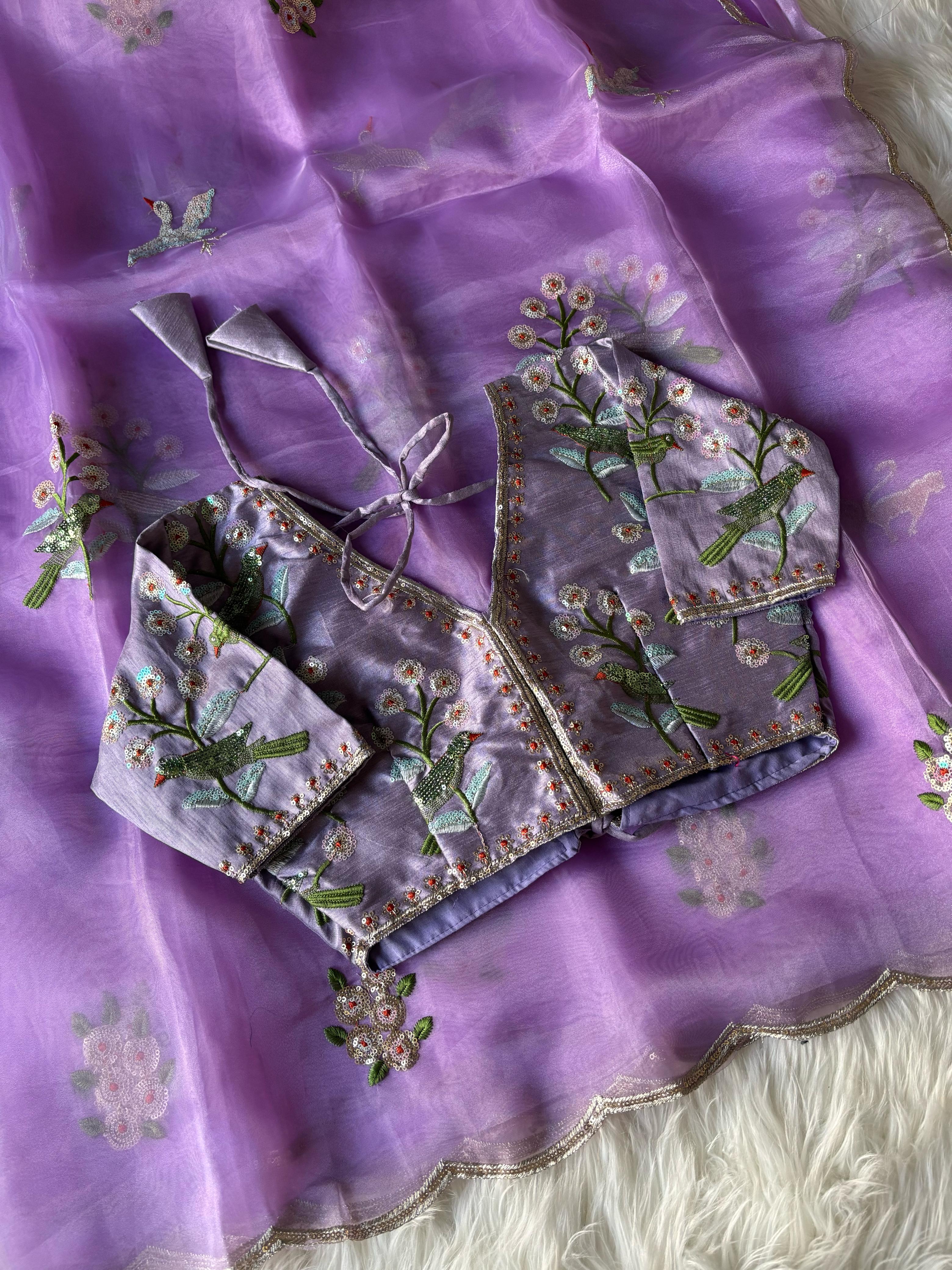 Pure Soft Organza Designer saree ✨