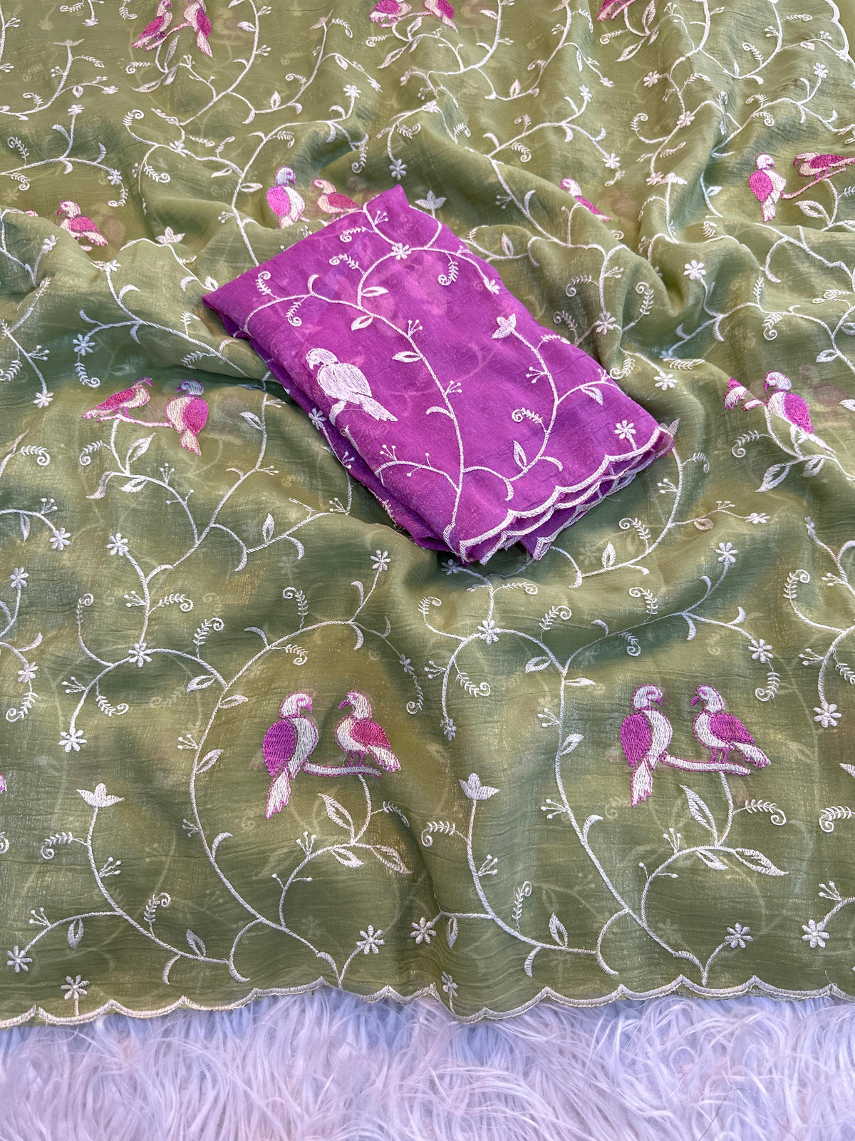 Soft Crunchy Designer Saree ✨