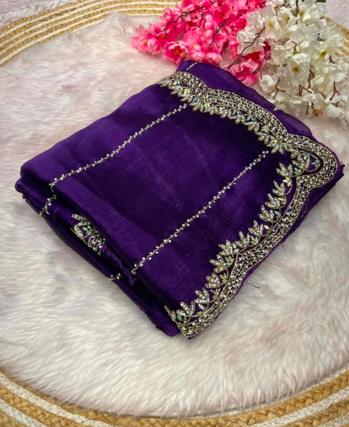 Soft Organza Handwork Saree