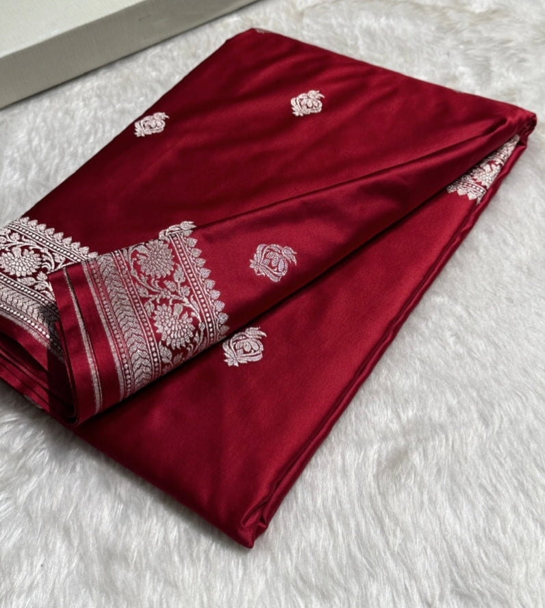 Pure Banarasi Mashru Silk Handloom Saree ✨