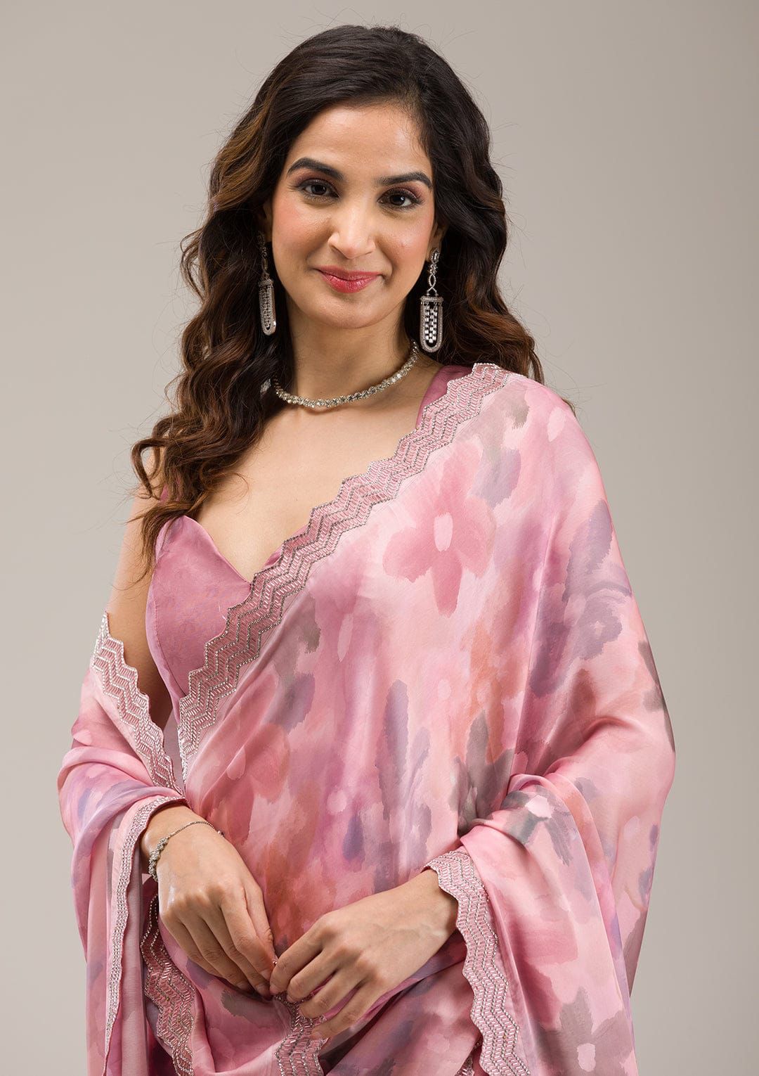 Satin Georgette Silk Saree 🩷