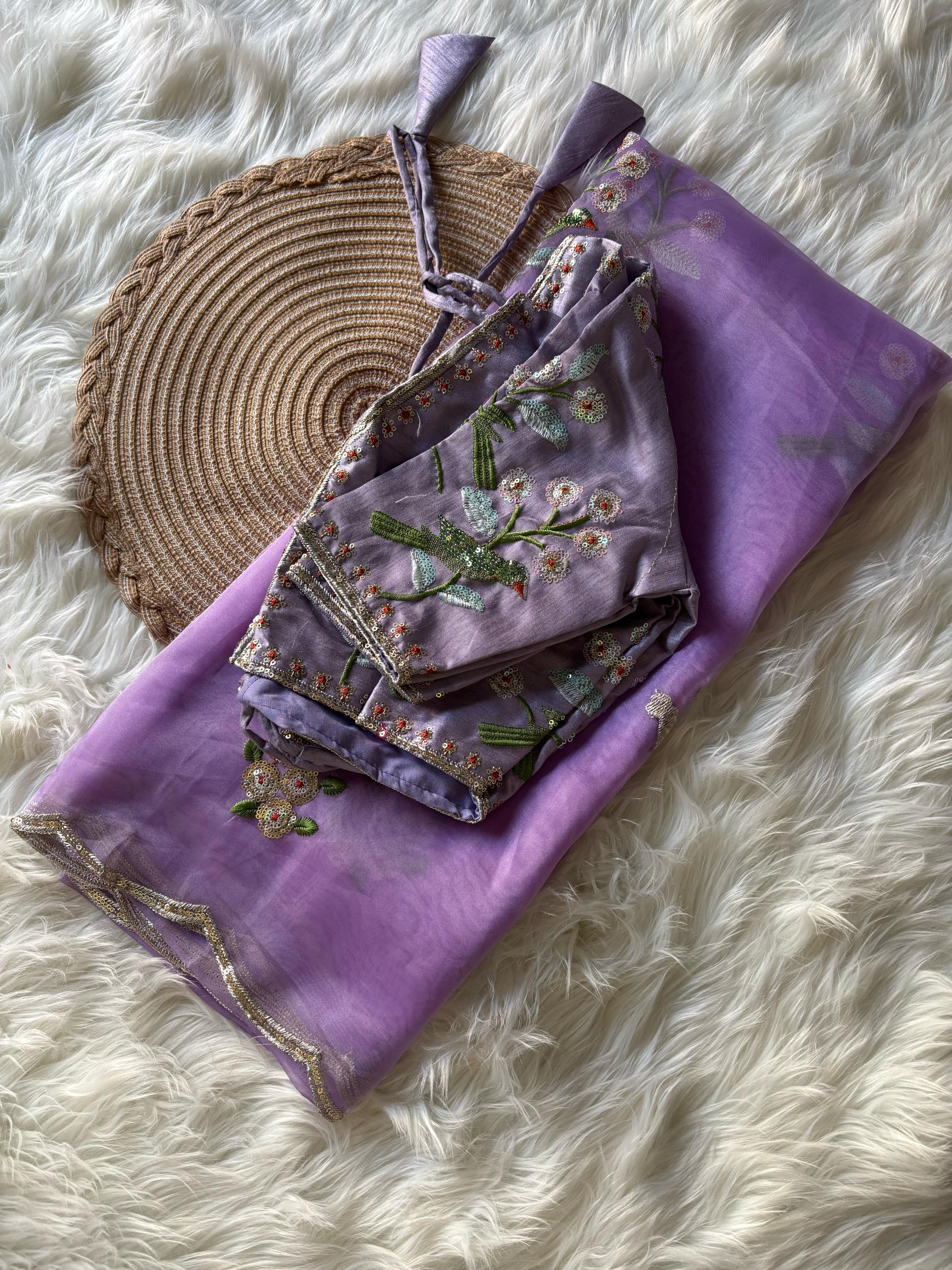 Pure Soft Organza Designer saree ✨