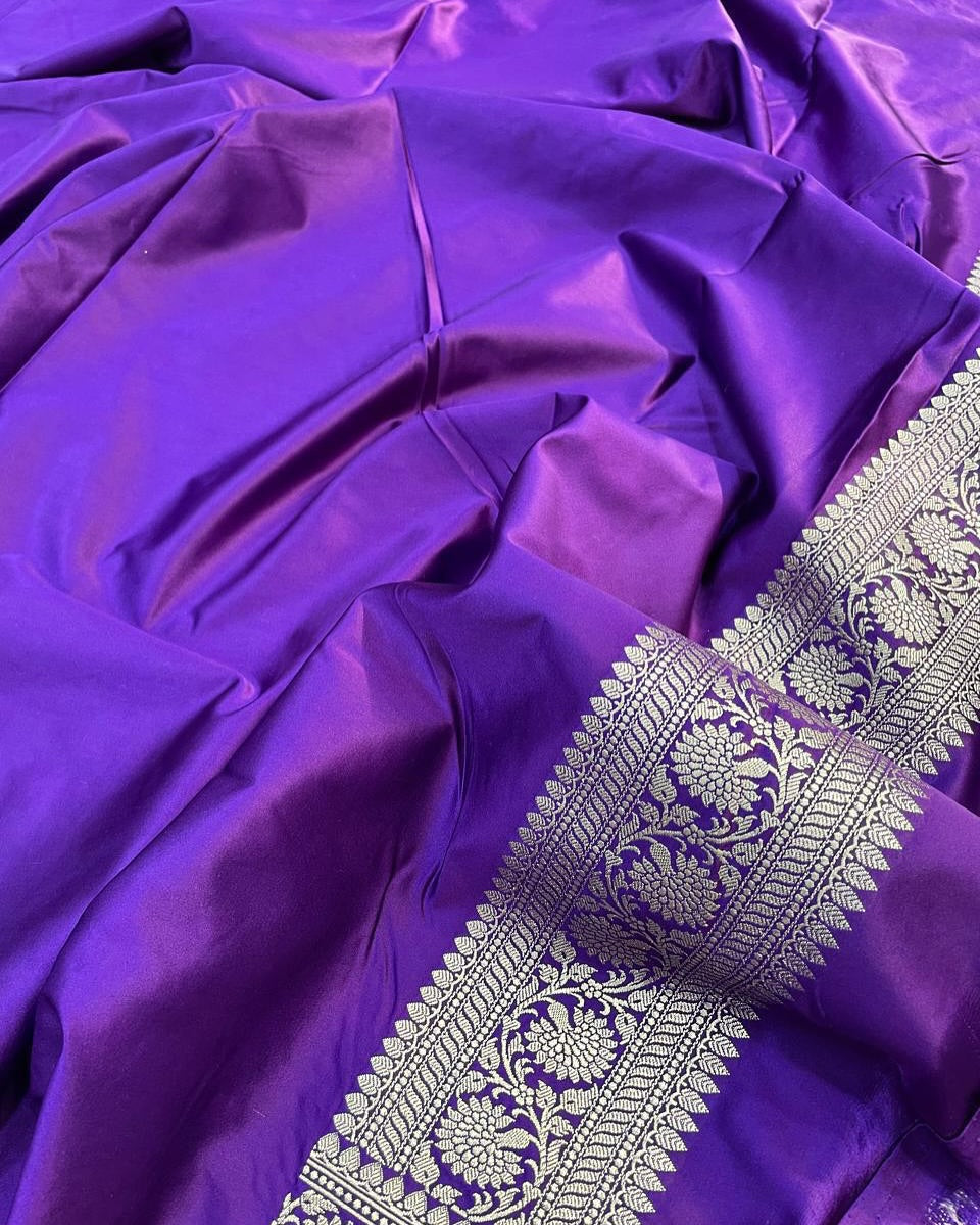 Pure Banarasi Mashru Silk Handloom Saree ✨