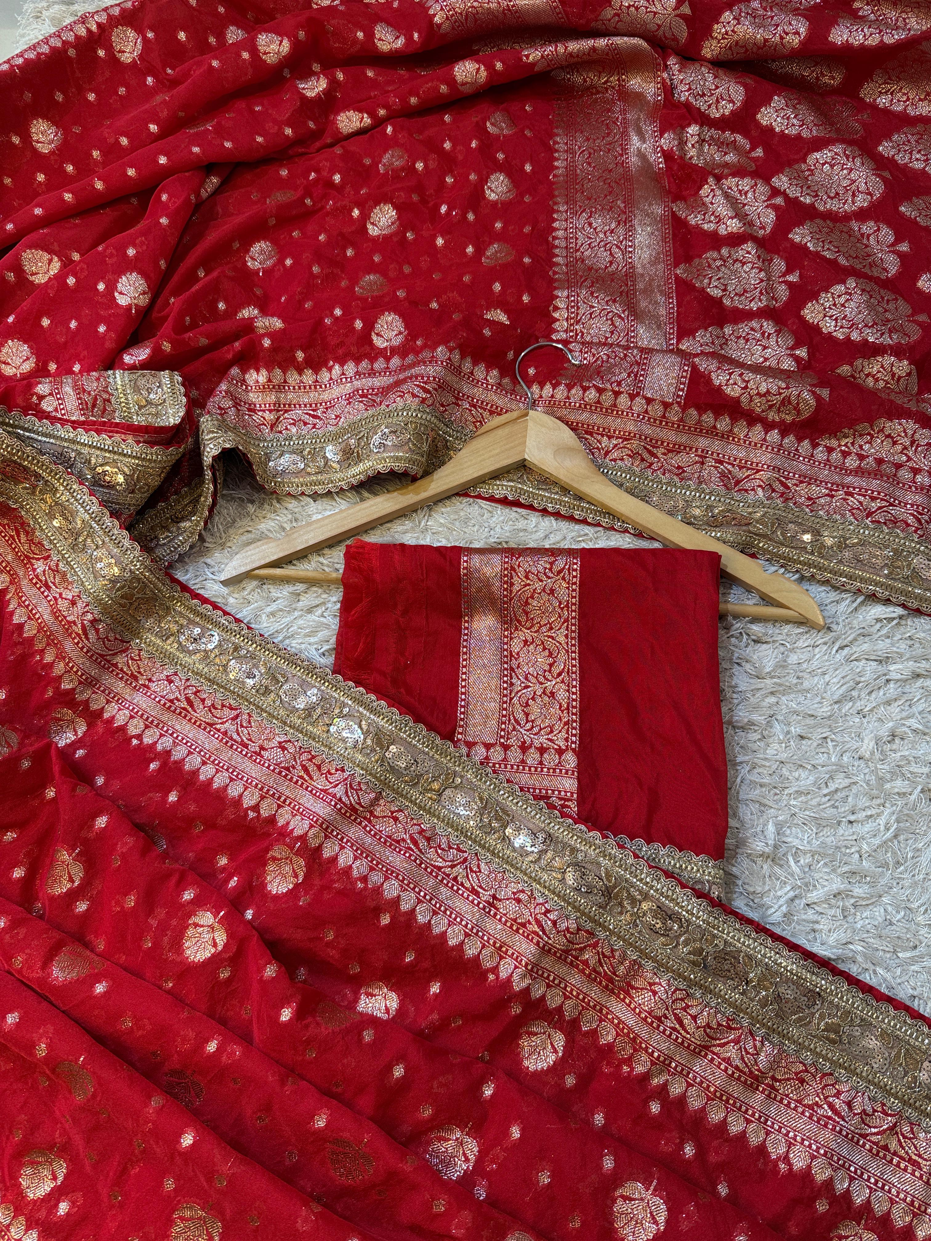 Banarasi Khadi Katan Georgette silk ♥️
