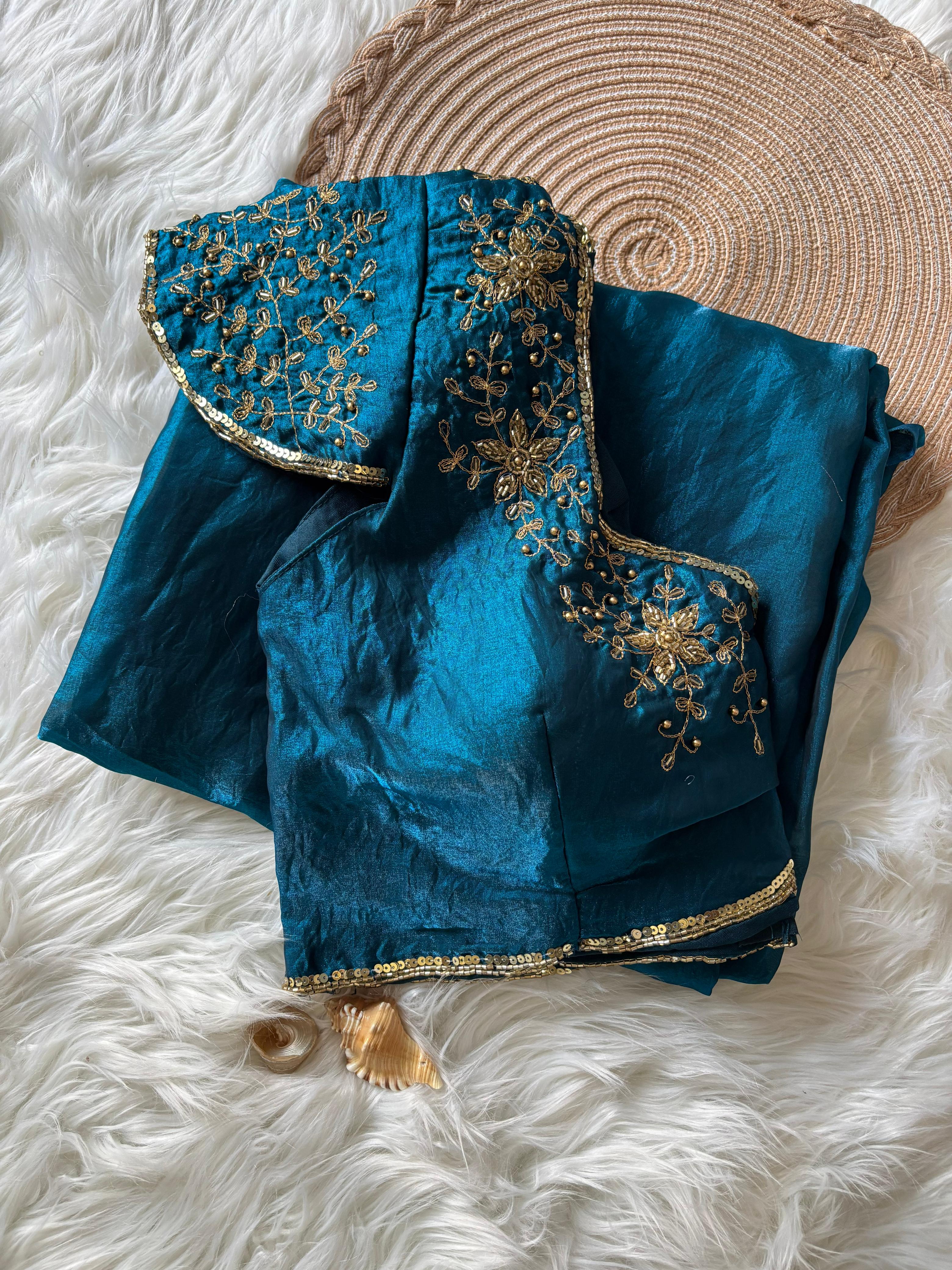 Space Silk Maggam work Saree ✨
