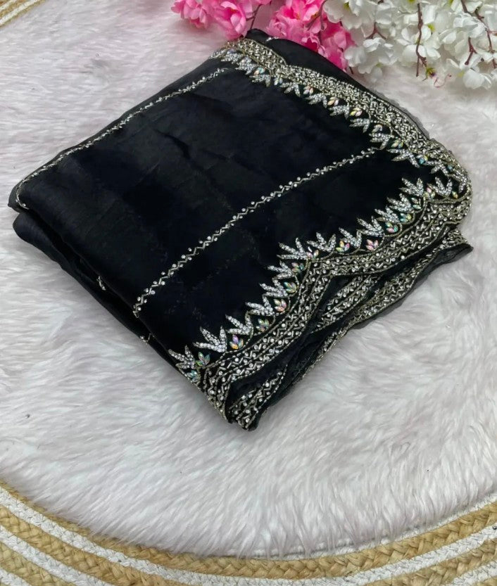 Soft Organza Handwork Saree