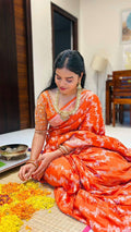Pure Banarasi Mashru Silk Handloom Saree ✨