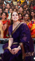 Nayantara Inspired Maheshwari cotton silk saree 💜