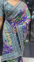 Chinnon crepe position hand embroidery mirror work saree ✨