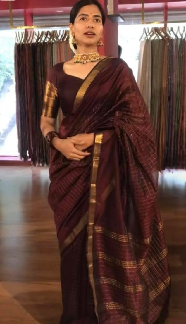 Mangalagari Handloom Checks Pattu Saree