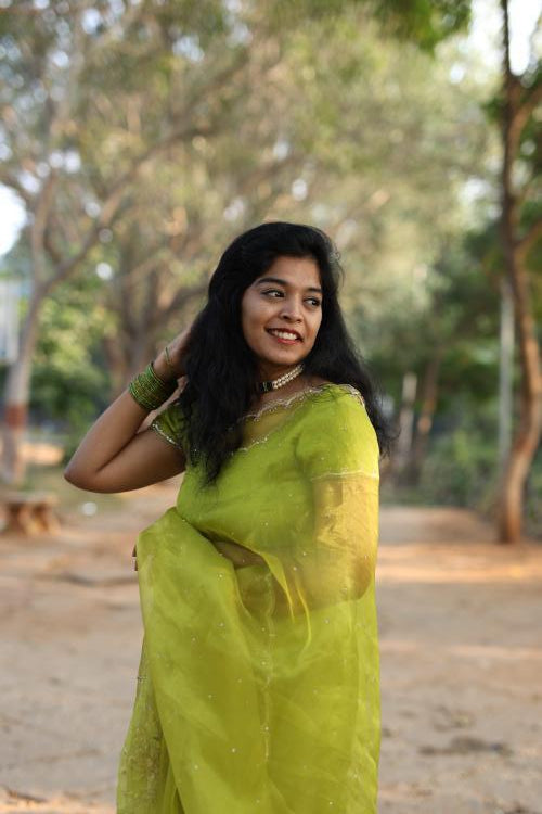 Priya - Soft Organza Designer Handwork Saree 💚