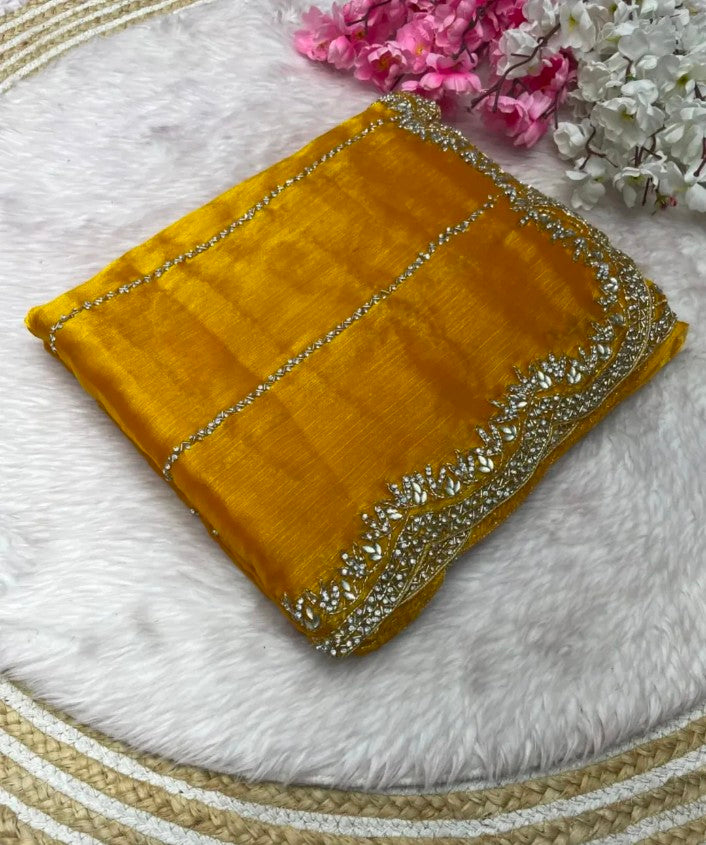 Soft Organza Handwork Saree