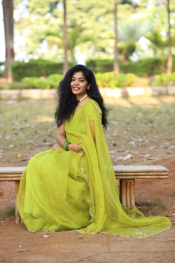 Priya - Soft Organza Designer Handwork Saree 💚