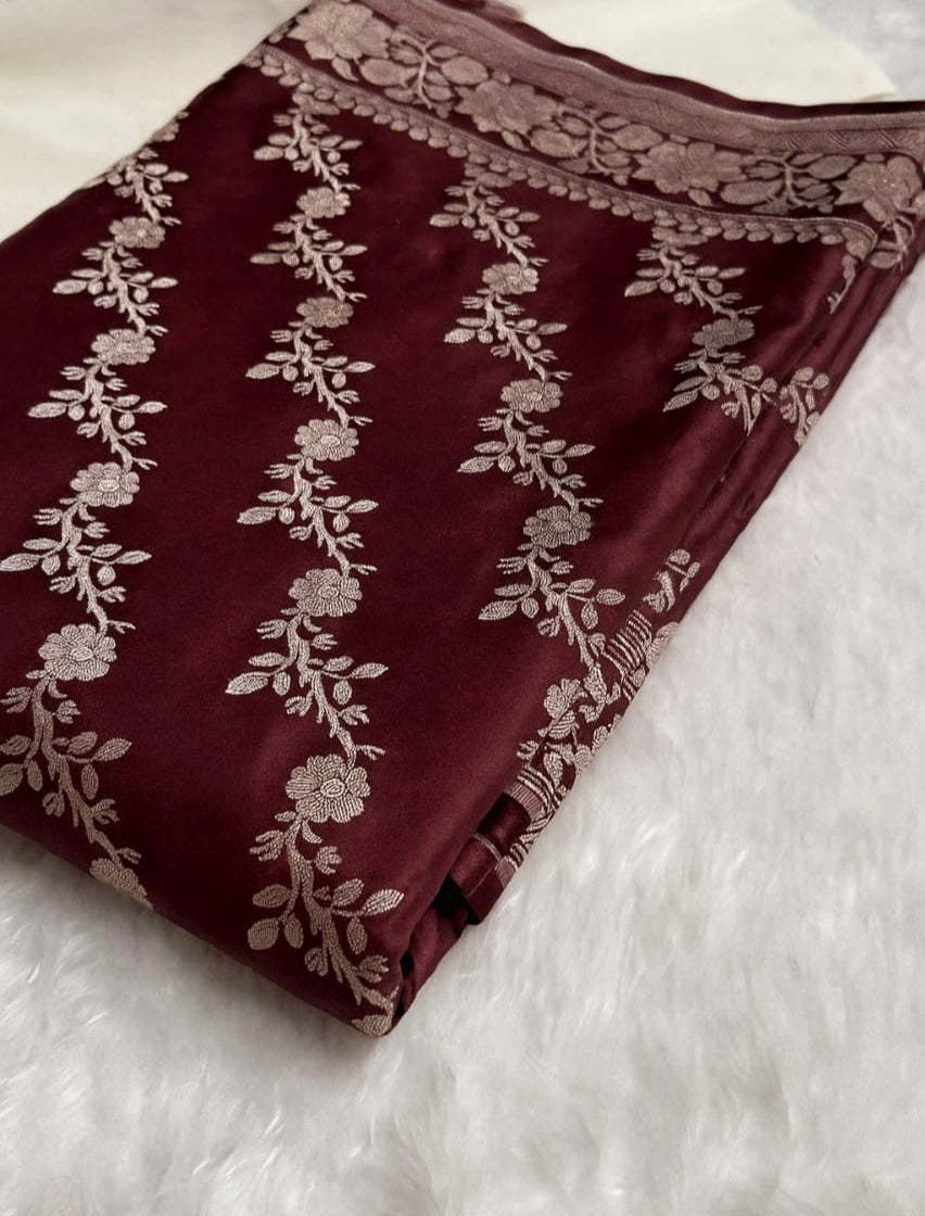 Pure Banarasi Mashru Silk Handloom Saree ✨