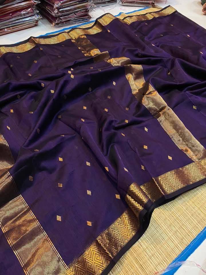 Nayantara Inspired Maheshwari cotton silk saree 💜