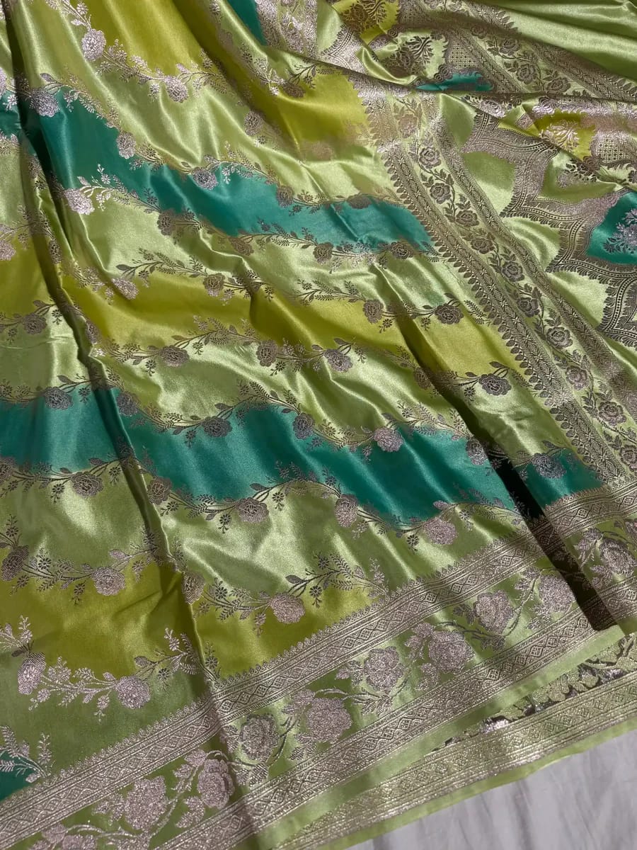 Pure Banarasi Mashru Silk Handloom Saree ✨