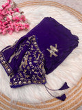 Designer work saree with Stitched Blouse